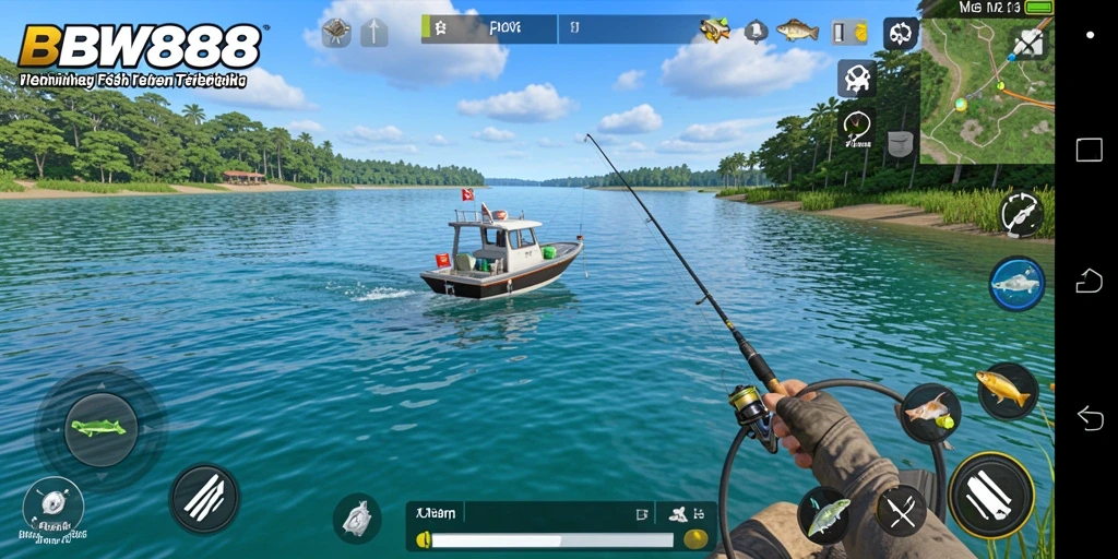Tangkapan screenshot utama BW888 menampilkan pengalaman memancing yang seru.