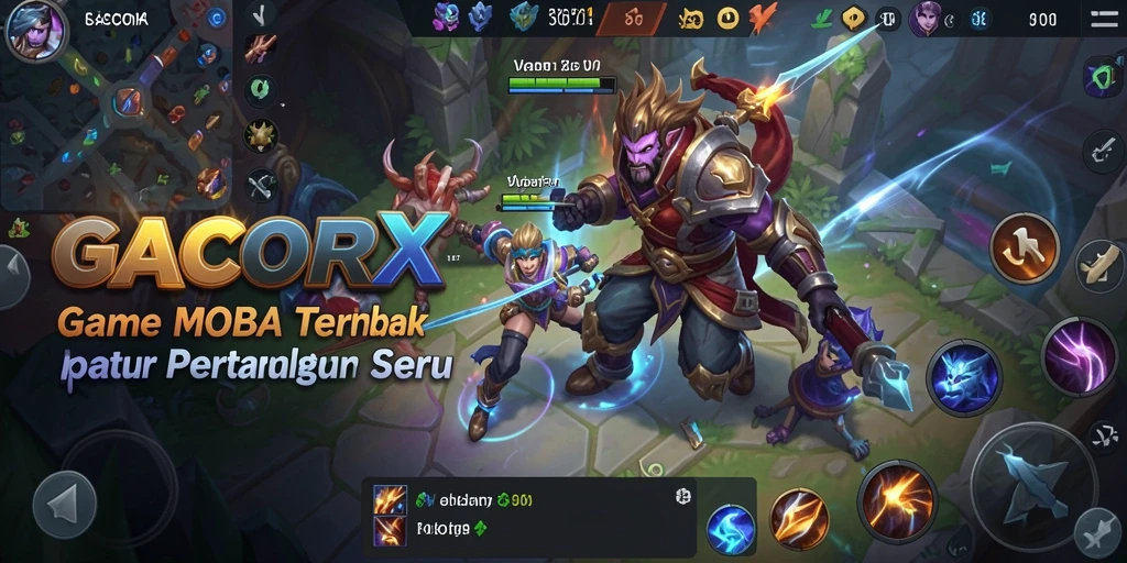 Gameplay seru GACORX dengan pertempuran tim yang intens.