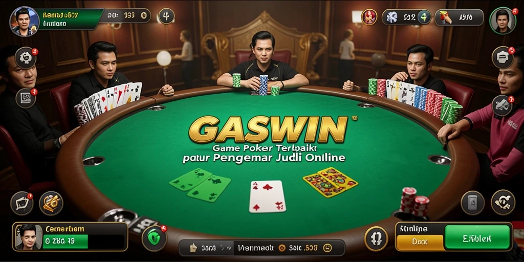 Tampilan gameplay GASWIN yang menarik dan interaktif saat bermain Poker.