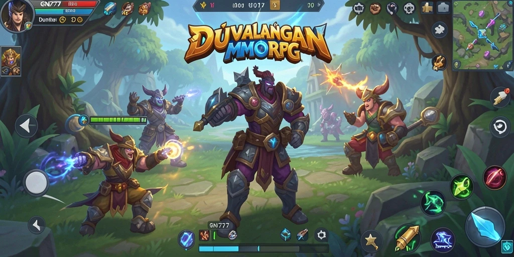 Screenshot gameplay GN777 yang menunjukkan aksi dalam dunia MMORPG.