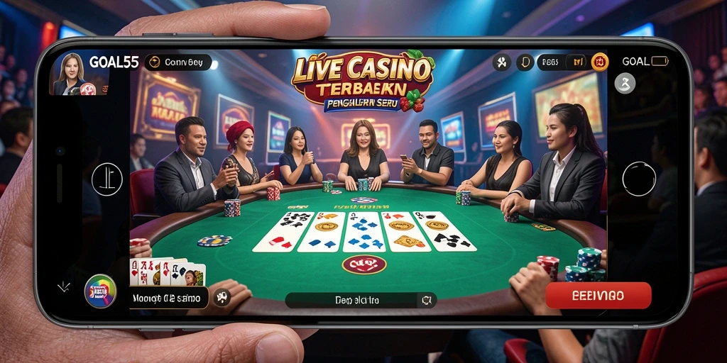 Screenshot utama GOAL55 menampilkan gameplay Live Casino yang seru.