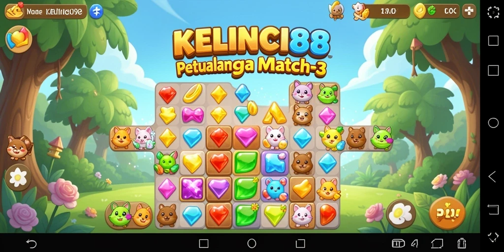 Tampilan gameplay seru KELINCI88 dengan paduan simbol yang berwarna-warni.
