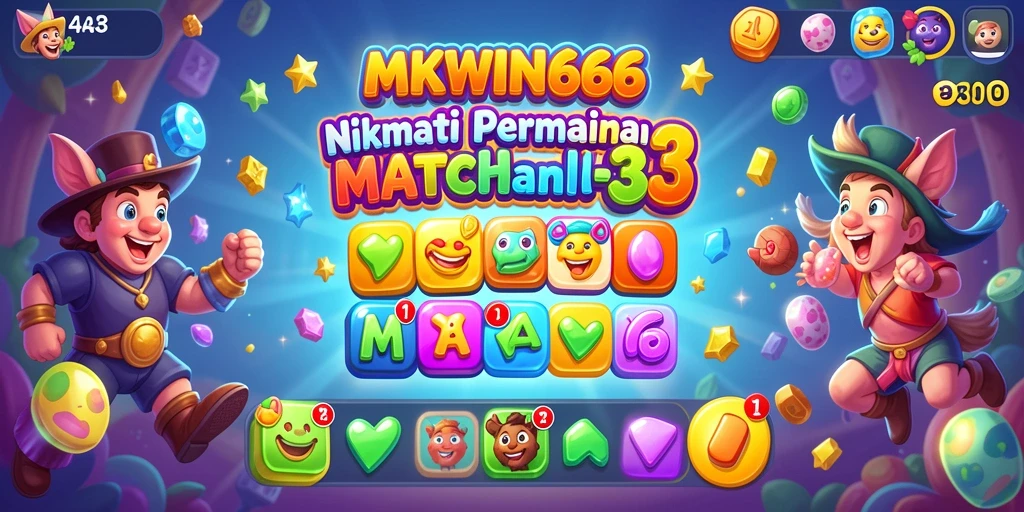 Gameplay seru MKWIN666 dengan elemen Match-3 yang menantang.