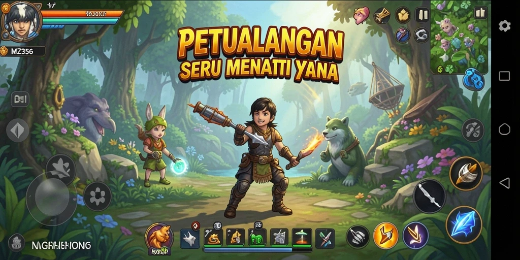 Tangkapan layar menunjukkan gameplay MZ356 yang menarik dan penuh aksi.