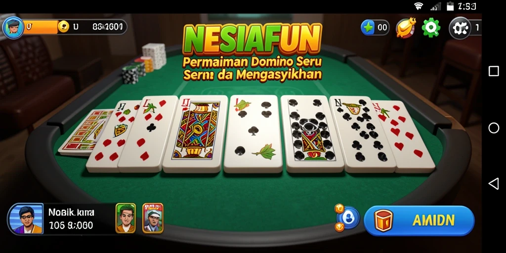 Tampilan menarik dari gameplay Domino di NESIAFUN.