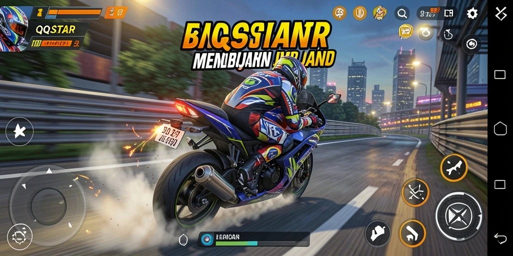 Tangkapan layar menampilkan aksi mendebarkan di lintasan balap motor.