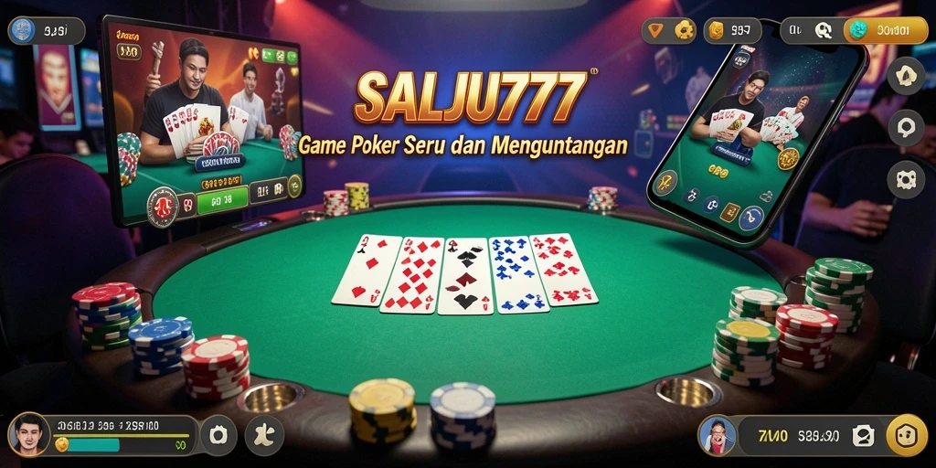 Screenshot SALJU777 menampilkan pengalaman bermain Poker yang mendebarkan.