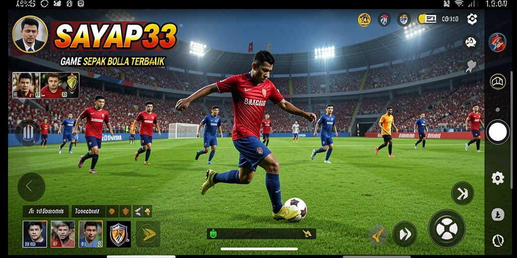 Screenshot gameplay menampilkan aksi seru pertandingan Football.