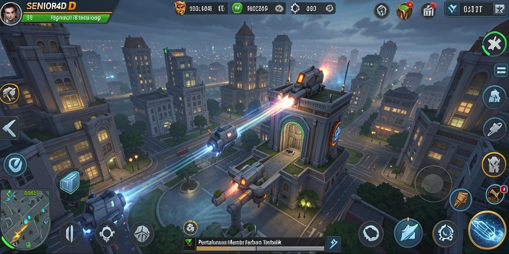 Gameplay menara pertahanan yang seru dan menantang di SENIOR4D.