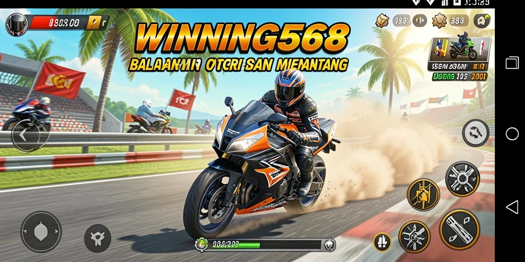 Gameplay seru balapan motor di WINNING568.