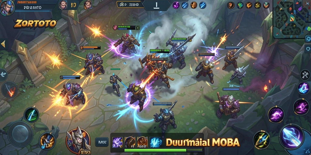 Screenshot ZORTOTO menunjukkan aksi seru dalam pertempuran.